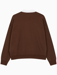 Buy 남성 롱슬리브 럭비 탑 in color DARK BROWN