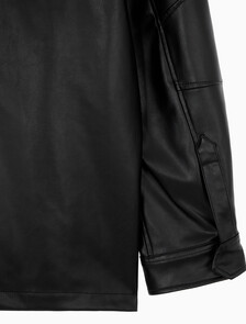 Buy 남성 릴렉스핏 매트 레더 셔츠 자켓 in color CK BLACK