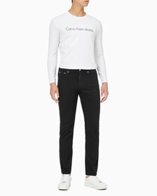 Buy 남성 슬림핏 린스 블랙 데님 in color WASHED BLACK LOGO LACE