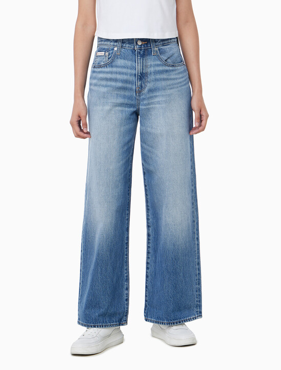 여성 와이드 레그핏 클라슨 블루