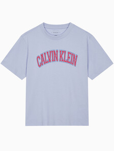 Buy 여성 박시 캘빈클라인 바시티 반팔 티셔츠 in color HEATHER