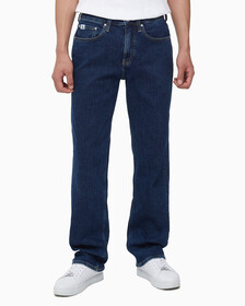 Buy 남성 90's 스트레이트핏 기모 미드블루 데님 in color MID BLUE BACK EMBRO