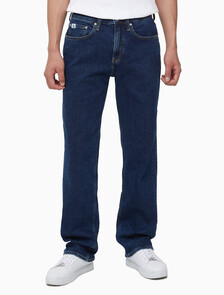 Buy 남성 90's 스트레이트핏 기모 미드블루 데님 in color MID BLUE BACK EMBRO