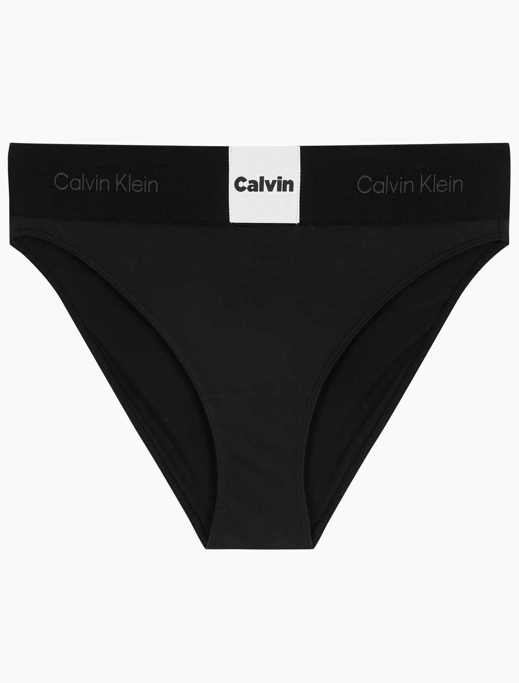 Buy 여성 모던 로고 패치 마이크로 하이웨이스트 비키니 in color BLACK