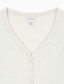 Buy 여성 우븐라벨 베이비립 가디건 in color VANILLA HEATHER