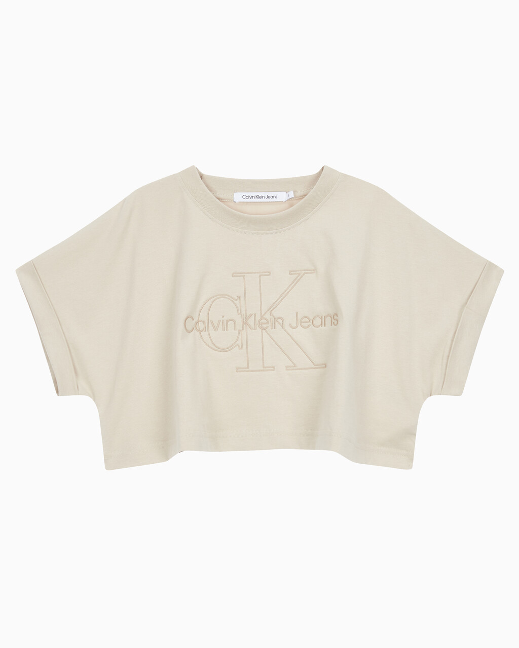 Buy 여성 모노그램 빅로고 크롭 반팔 티셔츠 in color CLASSIC BEIGE