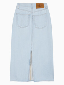 Buy 여성 블리치드 인디고 데님 맥시 스커트 in color LIGHT BLUE