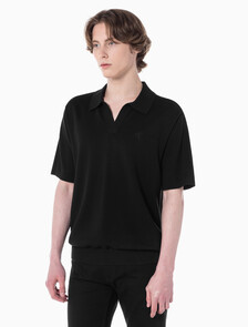 Buy 남성 토널 블로킹 폴로 반팔 티셔츠 in color CK BLACK