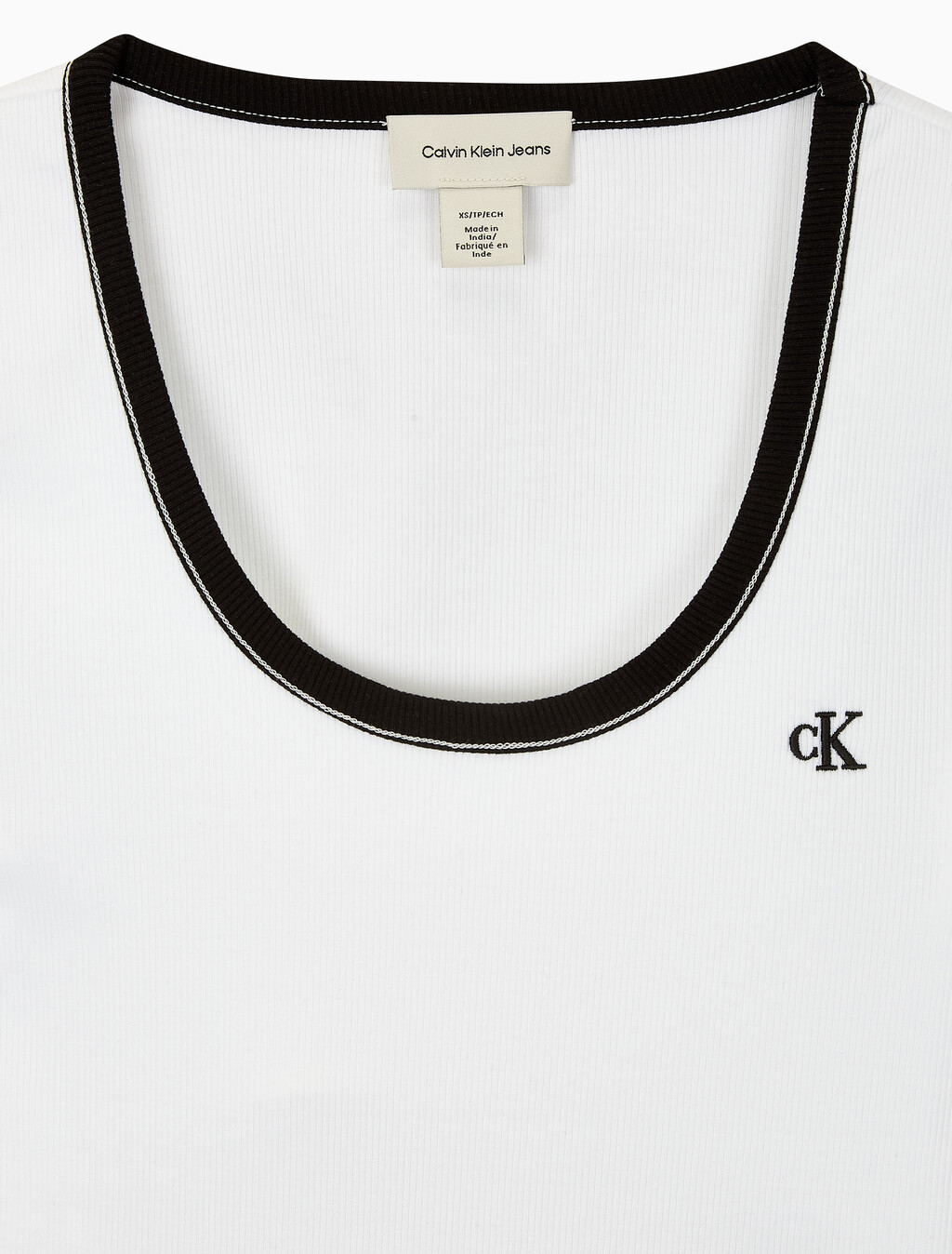 Buy 여성 베이비립 스쿱 컷아웃 탑 in color BRIGHT WHITE