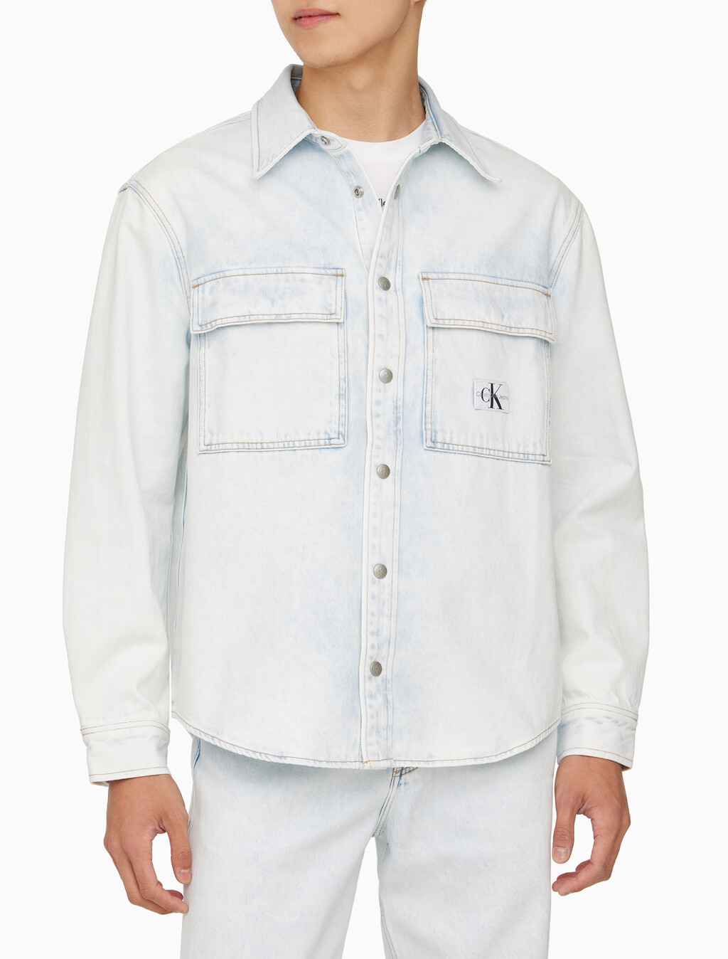 Buy 남성 릴렉스핏 데님 셔츠 in color CHALKY BLUE