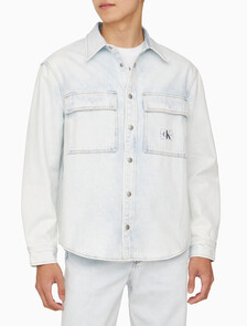 Buy 남성 릴렉스핏 데님 셔츠 in color CHALKY BLUE