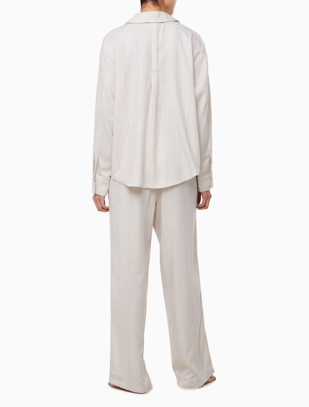 Buy 여성 모달 플란넬 라운지  플란넬 긴팔 셔츠 in color KATE STRIPE+OATMEAL HEATHER