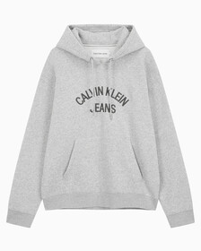 Buy 남녀공용 커브드로고 후디 in color LIGHT GREY HEATHER