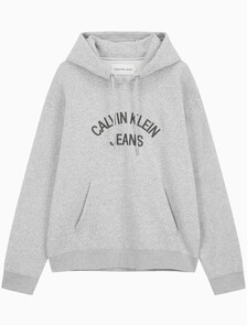 Buy 남녀공용 커브드로고 후디 in color LIGHT GREY HEATHER