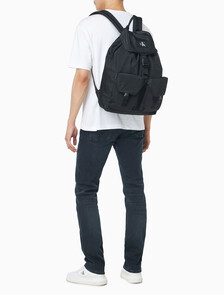 Buy CKJ 리버서블 플랩 투포켓 백팩 in color BLACK