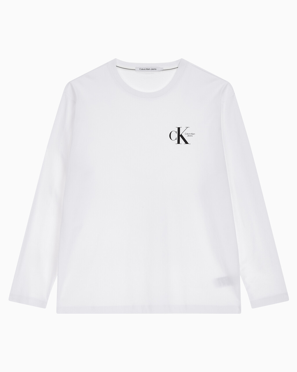 Buy 남녀공용  베이직 로고 긴팔 티셔츠 in color BRIGHT WHITE