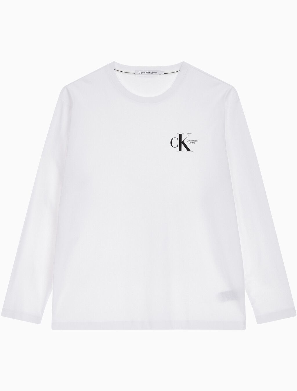 Buy 남녀공용  베이직 로고 긴팔 티셔츠 in color BRIGHT WHITE