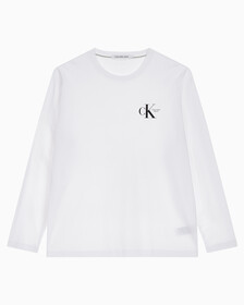 Buy 남녀공용  베이직 로고 긴팔 티셔츠 in color BRIGHT WHITE