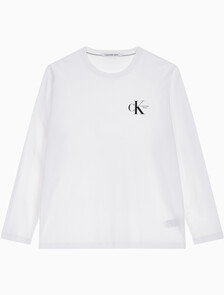 Buy 남녀공용  베이직 로고 긴팔 티셔츠 in color BRIGHT WHITE