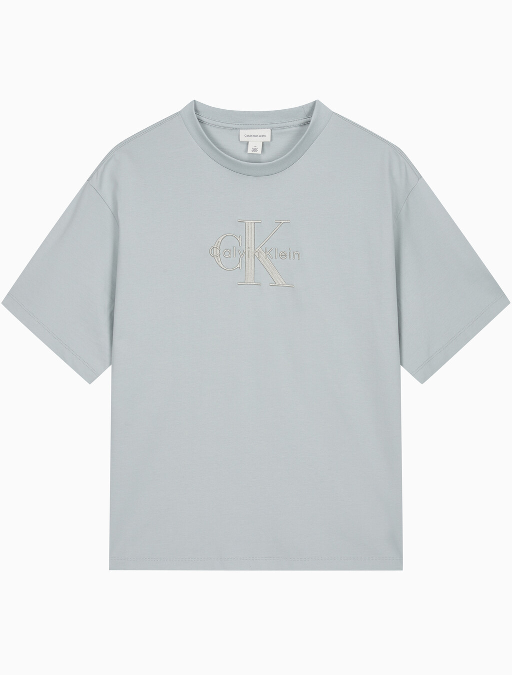 Buy 남성 릴렉스핏 히어로 모노그램 로고 반팔 티셔츠 in color PURITAN GRAY