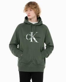 Buy 남성 롱슬리브 릴렉스핏 모노그램로고 후디 in color KHAKI