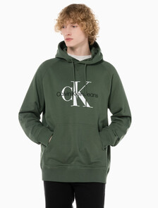 Buy 남성 롱슬리브 릴렉스핏 모노그램로고 후디 in color KHAKI