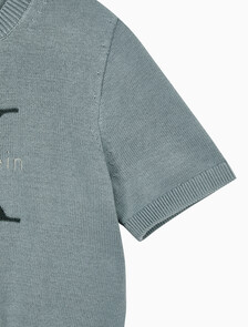 Buy 여성 청키 코튼 그래픽 풀오버 in color Mid Green