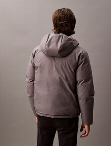 Buy 남성 롱슬리브 리버시블 덕다운 숏 푸퍼 in color GUNMETAL HEATHER