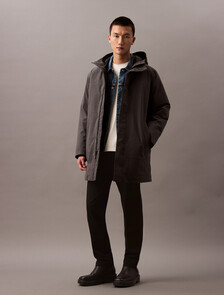 Buy 남성 롱슬리브 헤비웨이트 테크 울 푸퍼 in color GUNMETAL HEATHER