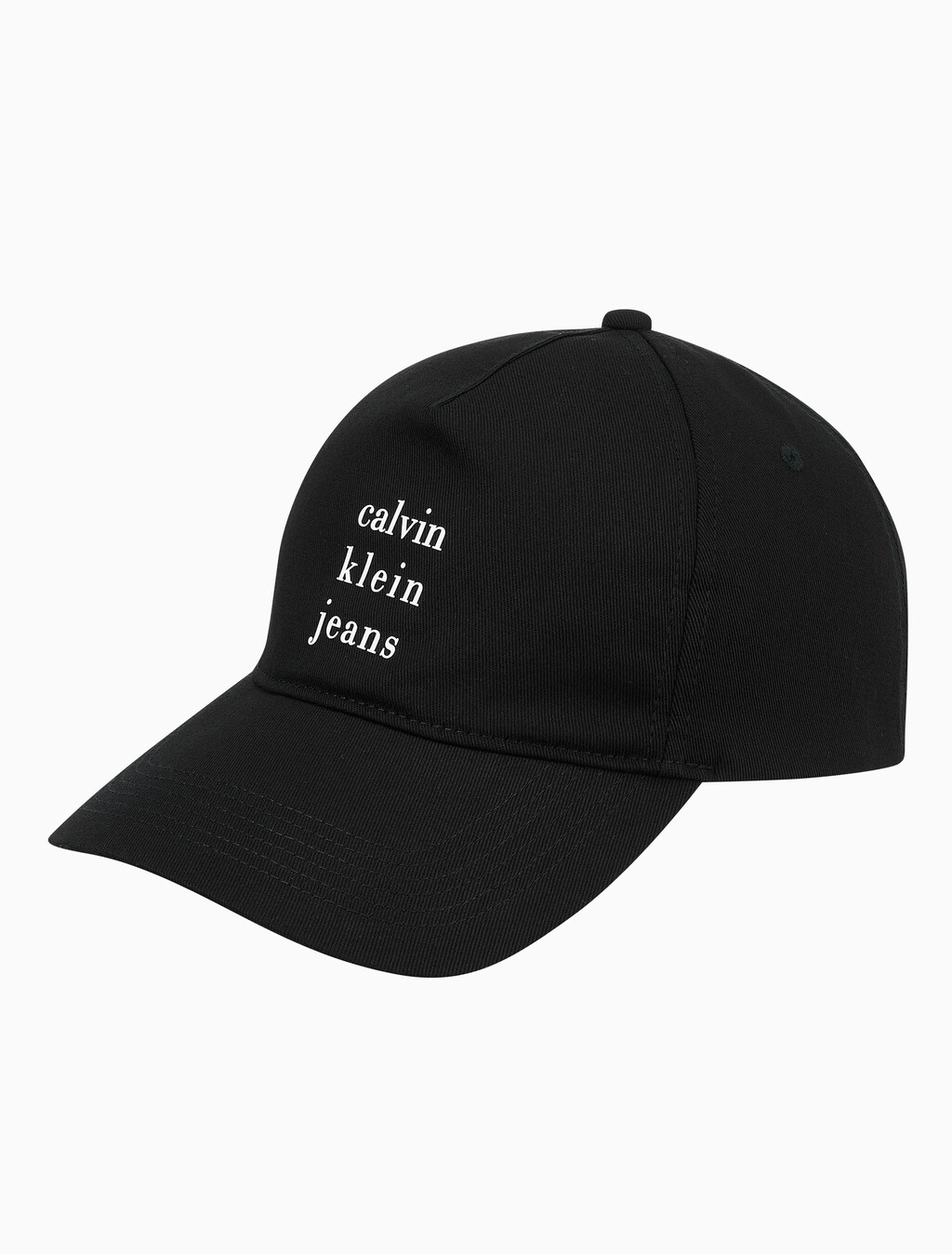 Buy 남녀공용 CKJ 프린트 레터링 로고 볼캡 in color BLACK