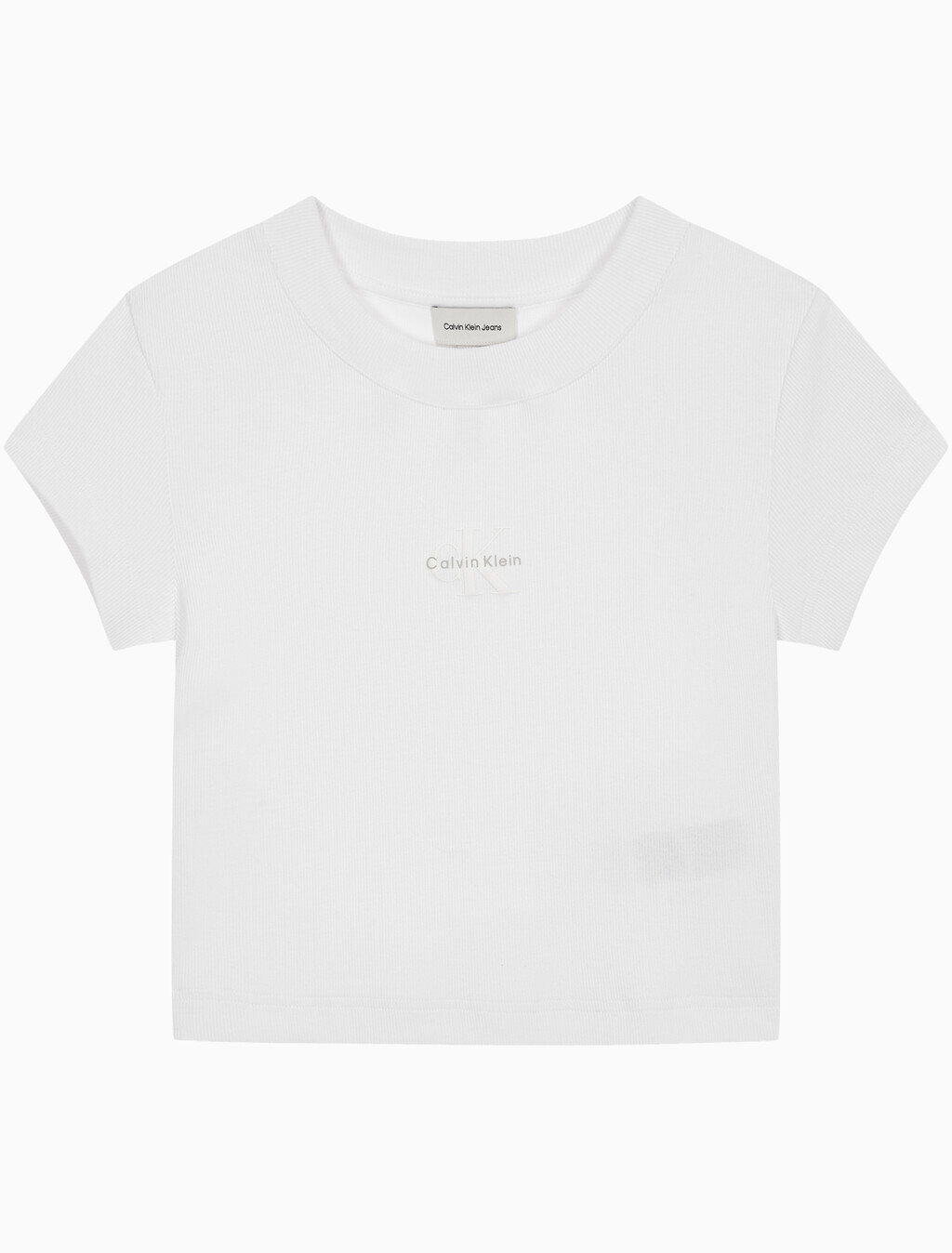 Buy 여성 모노그램 베이비 반팔 티셔츠 in color BRILLIANT WHITE