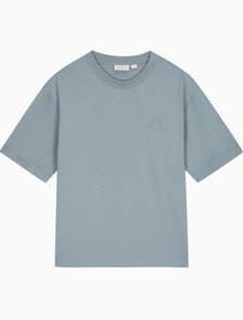 Buy 남성 릴렉스핏 CK 인터락 반팔 티셔츠 in color BLUE