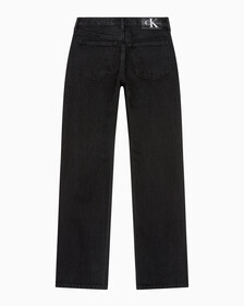Buy 여성 하이라이즈 스트레이트핏 워시드 블랙 서스테이너블 데님 in color WASHED BLACK LOGO LACE