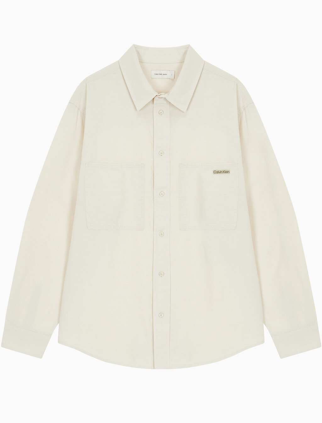 Buy 남성 릴렉스핏 샴브레이 코튼 셔츠 in color LIGHT BEIGE