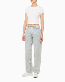 Buy 여성 90's 스트레이트핏 라이트블루 데님 in color 028A CHALKY BLU