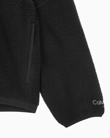 Buy 남성 릴랙스핏 쉐르파 후디 in color BLACK