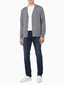 Buy 남성 메리노 울 스웨터 가디건 in color MEDIUM GREY HEATHER