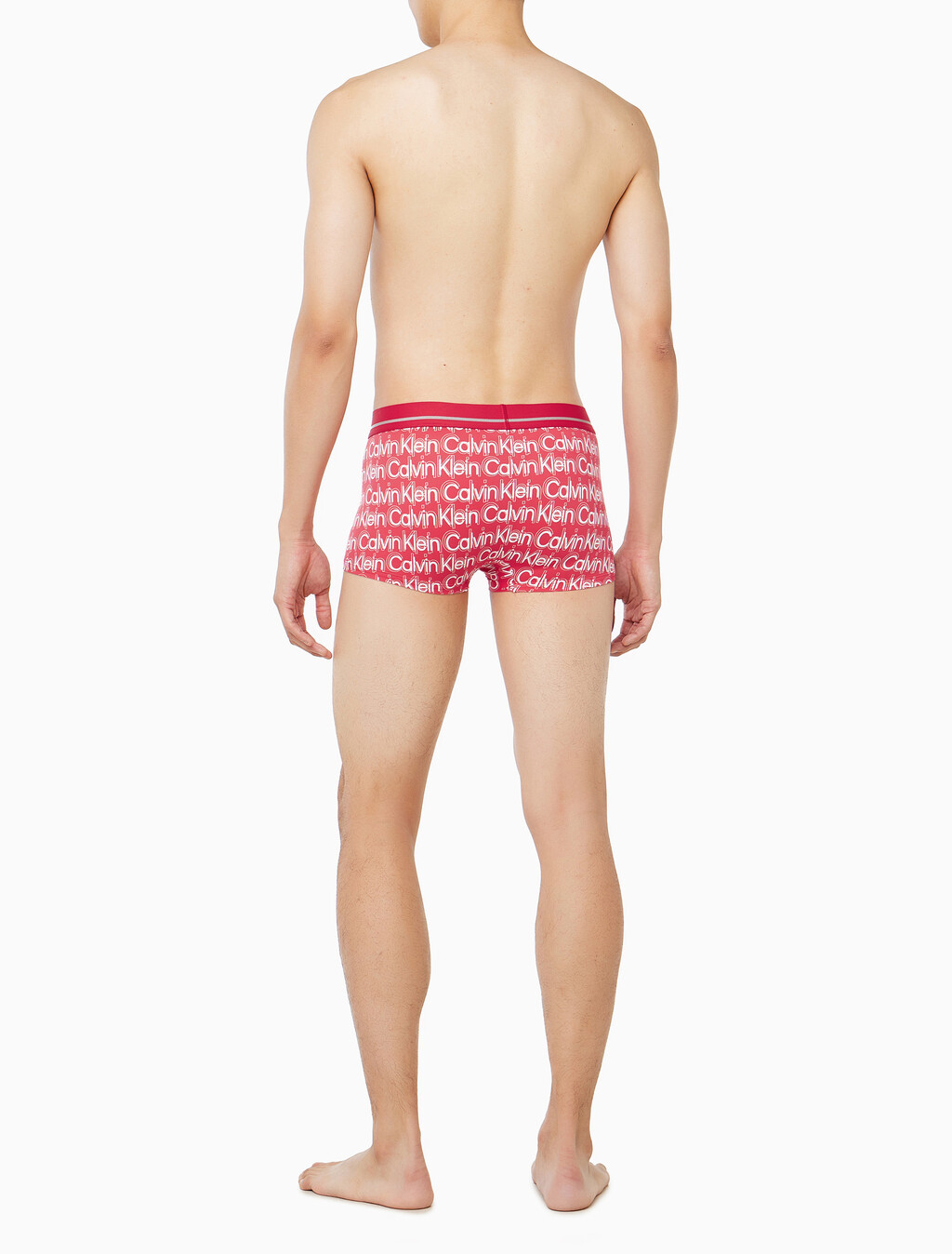 Buy 남성 뉴 사인 로고 로우 라이즈 트렁크 in color Red Print