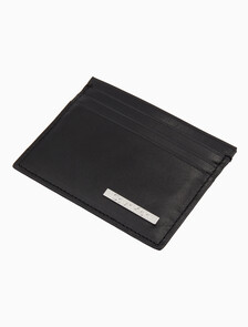Buy 남성 CK 레더 플라크 카드 지갑 in color BLACK