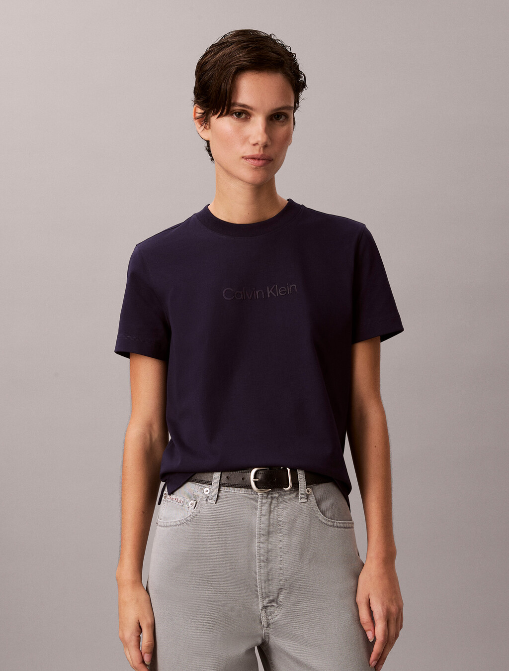 Buy 여성 쿨링 저지 릴렉스드 티 in color Evening Blue