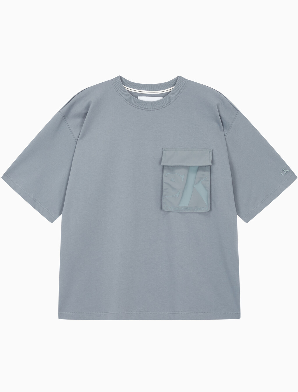 Buy 남성 오버사이즈 우븐 포켓 반팔 스웻셔츠 in color OVERCAST GREY