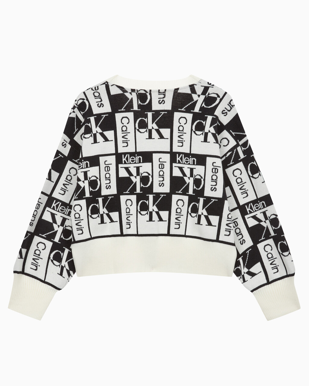 Buy 여성 투웨이 브이넥 AOP 크롭 가디건 in color WHITE
