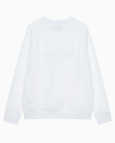Buy 남성 레귤러핏 모노그램 로고 기모 스웨트셔츠 in color BRIGHT WHITE