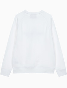 Buy 남성 레귤러핏 모노그램 로고 기모 스웨트셔츠 in color BRIGHT WHITE