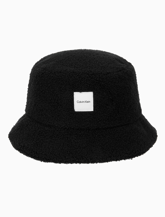 남녀공용  우븐 패치 로고 부클 버킷햇