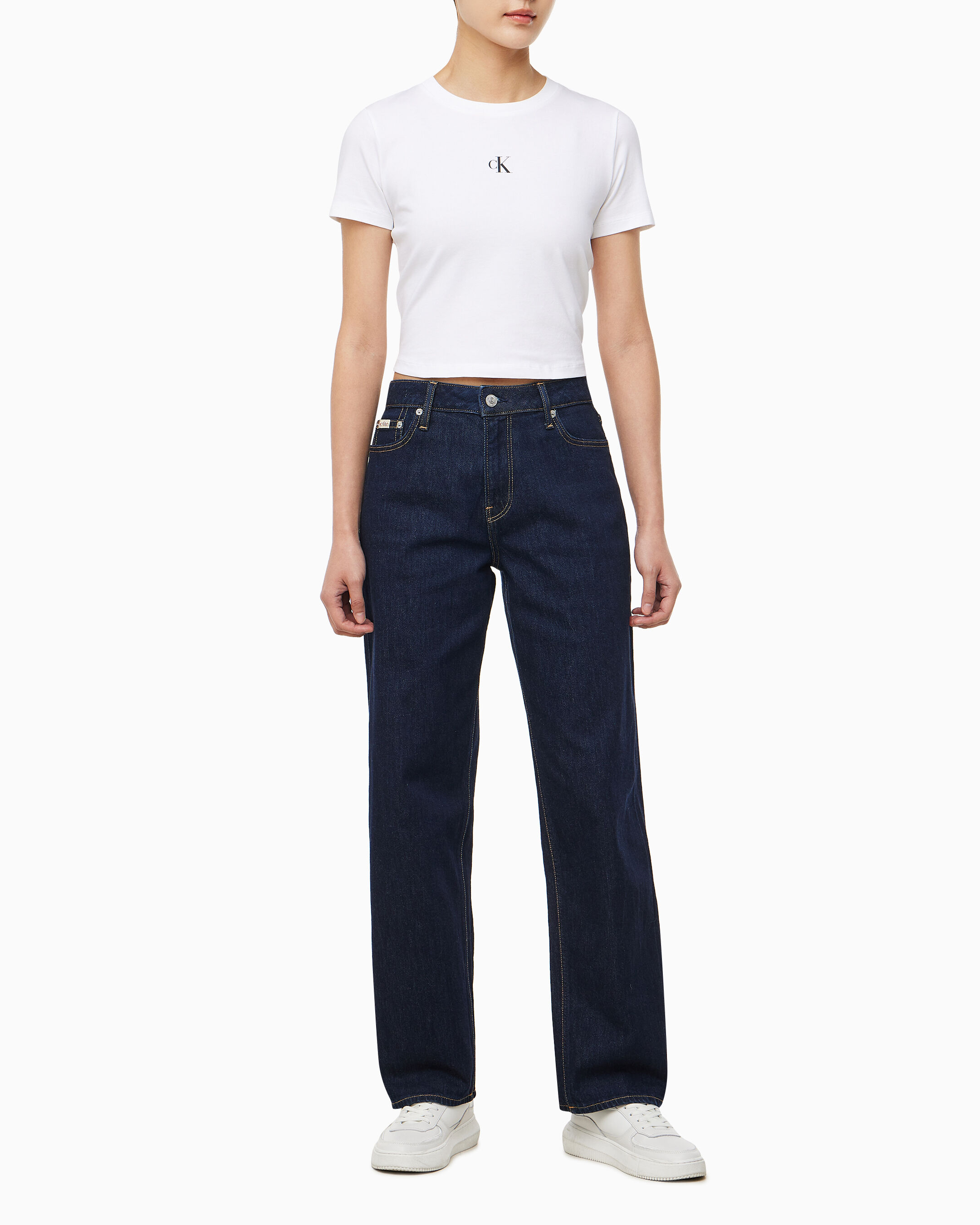 린 여성 릴렉스 스트레이트핏 린스 데님 | blue | Calvin Klein Korea