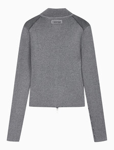 Buy 여성 L/S 풀 집업 스웨터 in color Grey
