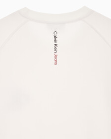 Buy 남성 레귤러핏 오프 플레이스드 모노그램 스웨트 반팔 티셔츠 in color ANCIENT WHITE