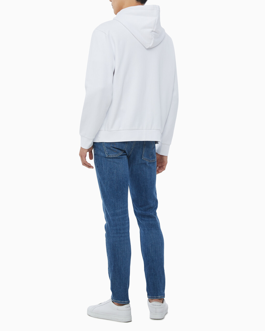 Buy 남성 아카이브 로고 플리스 집업 후디 in color BRILLIANT WHITE