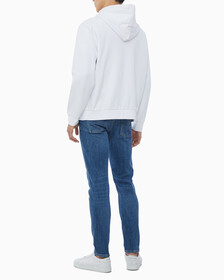 Buy 남성 아카이브 로고 플리스 집업 후디 in color BRILLIANT WHITE
